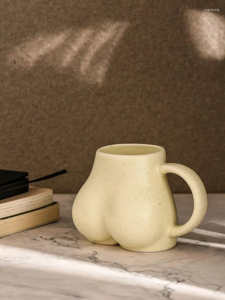 Massen ahunderjiaz minimalistischer Stil Beige Fun As Tasse Keramik Kaffeetasse Ins Home Office Getränke Set lustiges Geburtstagsgeschenk