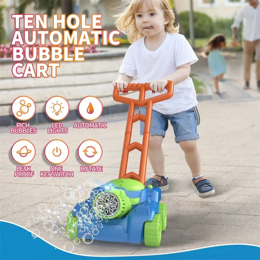 10 hole Elecctric Bubble Machine Kids Toy Bubbles Maker Automatyczny mydło Blower Light Outdoor Party Game Childern Prezent Bożego Narodzenia 240415