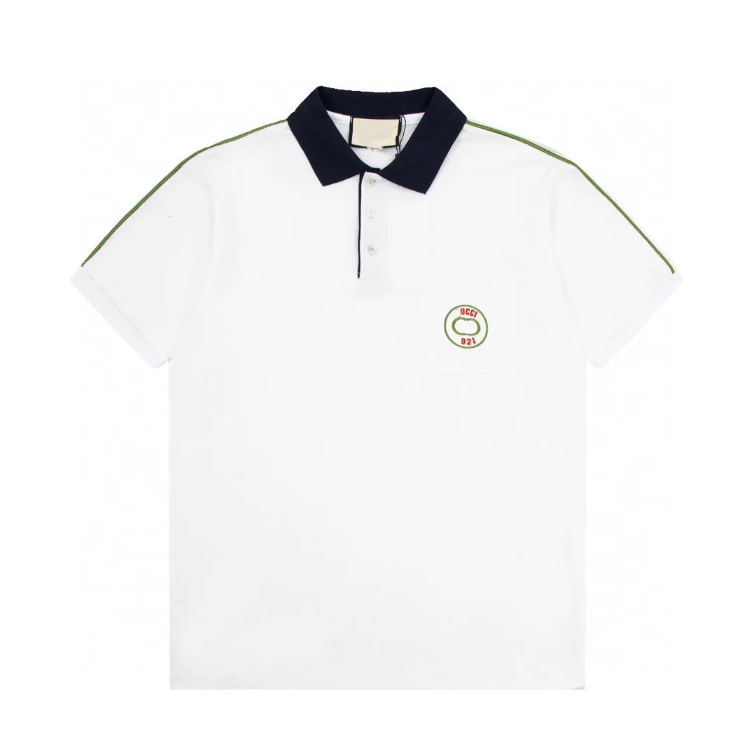 2024 Męska letnia koszula Polos Marka Bawełniana bawełniana firma z krótkim rękawem Casual Striped Designer Homme Camisa oddychał A6