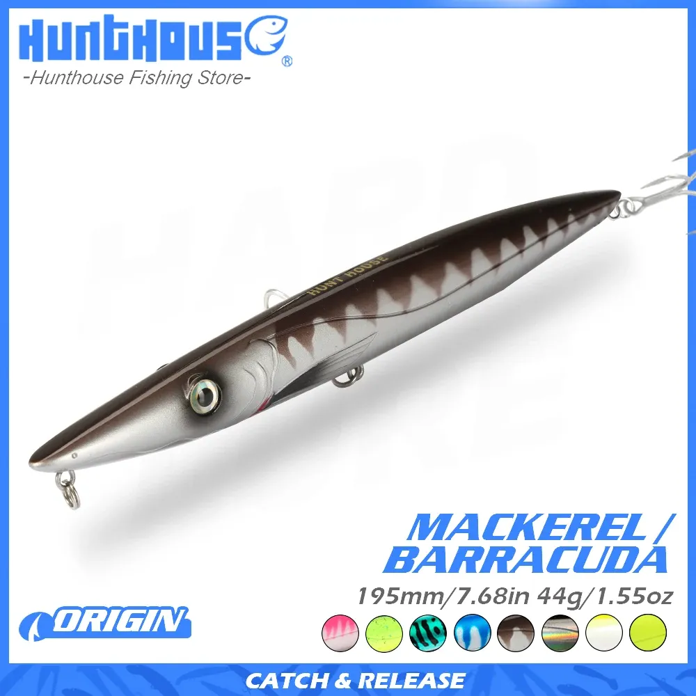 Accessoires Hunhouse Fishing Lure Sticgerbait Topwater Crayes Lesres Bât à appâts durs Bass 195 mm 44G pour le bar Blobfish