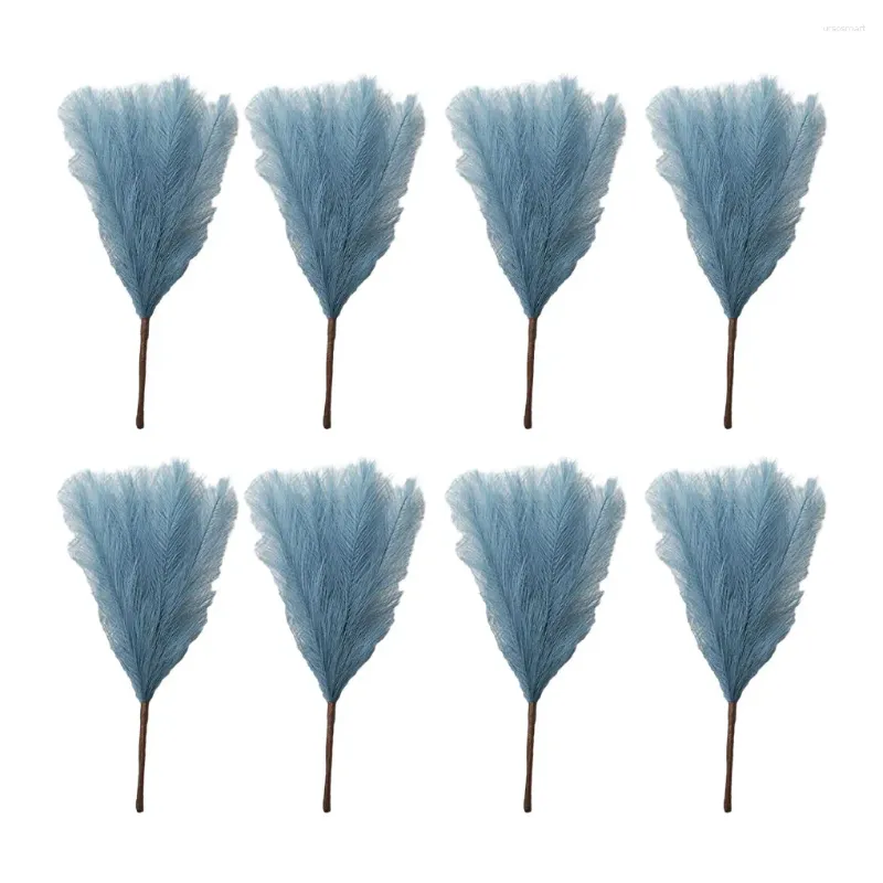 Decorative Flowers 8pcs/set Realistic Appearance Artificial Pampas Grasses Flower Any Space Fake Plants