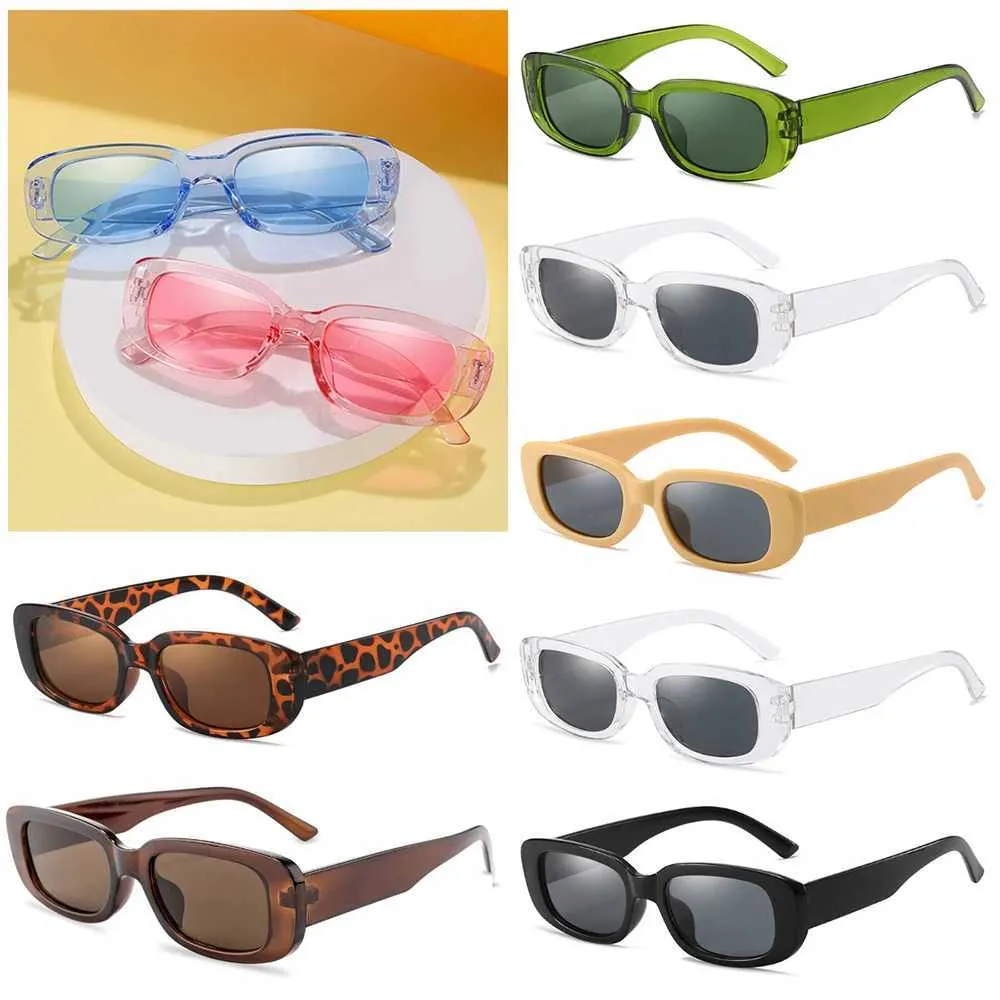 Sonnenbrille Neue Retro Ovale Sonnenbrille für Frauen Luxusmarke kleine rechteckige Rahmen Sonnenbrille mit neutralem Ton UV400 -Brille Oculos de Sol J240423