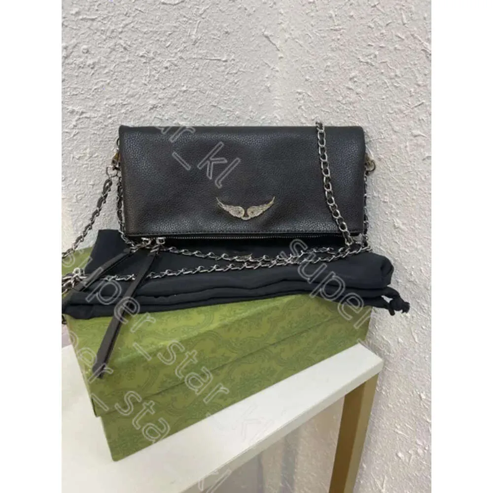 Sac Zadig Voltaire Zincirleri Yarım Ay Çantaları Tasarımcı Yastık Kanatları Aşındırıcı Deri Kadın Omuz Çantası Perçin Çanta Çantası Crossbody Canjan Zincir Çantaları 774