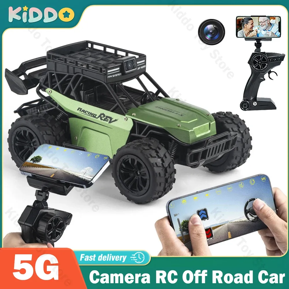 Cars RC Car 5G Wi -Fi z HD 1080p Camera Maszyna aplikacji zdalne sterowanie kaskaderami 2.4G SUV Control Contrbing Rock Crawler dla dzieci