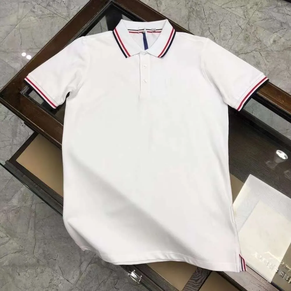 Mens polo High End marka haftowa z krótkim rękawem bawełniana koszulka polo men s t-koszulka koreańska odzież modowa lato luksusowy najwyższy rozmiar m-2xl