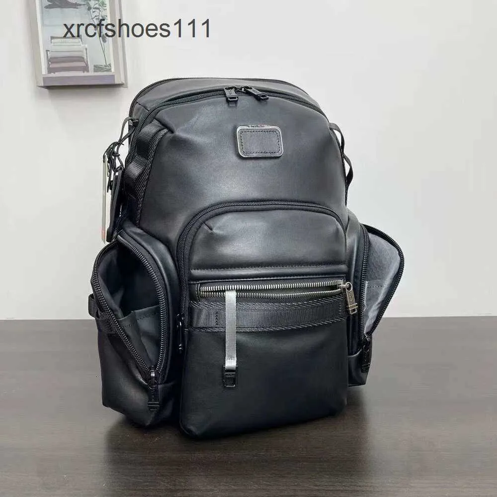 Datorpendlare TUMMII MENS Back Business Men Tummii Leather Quality Bag Mens Pack Designer 2024 Väskor Travel Backpack 932793DK1E High Alpha Vdxk