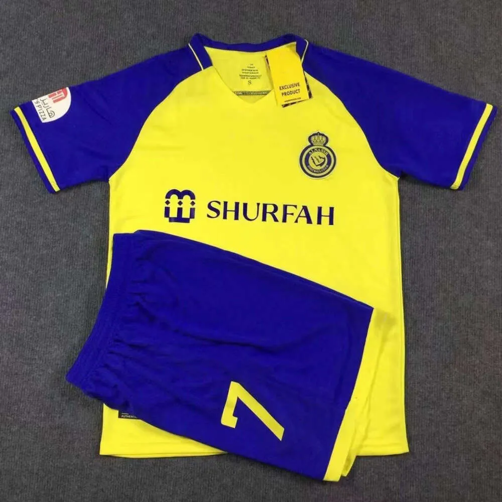 Soccer Jerseys Men's Tracksuits 22-23 Al-Nassr FC Stadium Home/Away No.7 Ronaldo Adult Children's Jersey Set+Socks