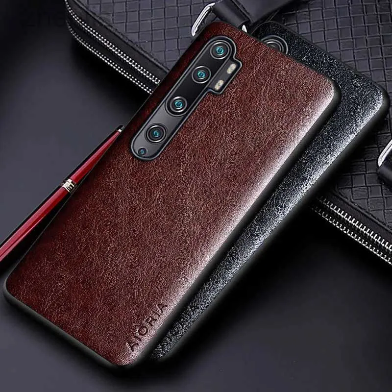 Cell Phone Cases Luxury PU leather Case for Mi Note 10 Pro Lite with Business solid color design phone cover for mi note 10 pro d240424