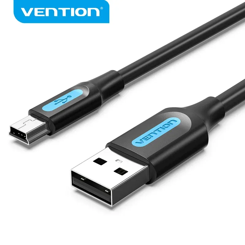 Tillbehör vention mini USB -kabel snabbt laddning USB till mini USB -datakabel för digital kamera hdd mp3 mp4 spelare dvr gps mini USB 2.0 kabel