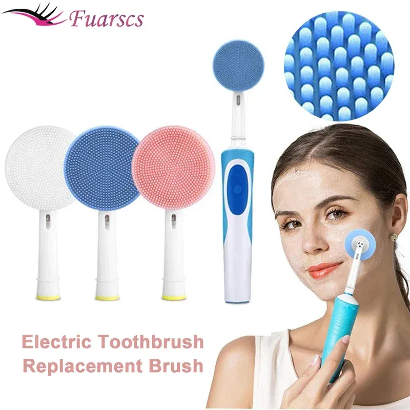 Scrubbers Electric Toothbrush Replacement Brush Heads Facial Cleansing Brush Head Electric Silicone Cleansing Head Face Skin Care Tools