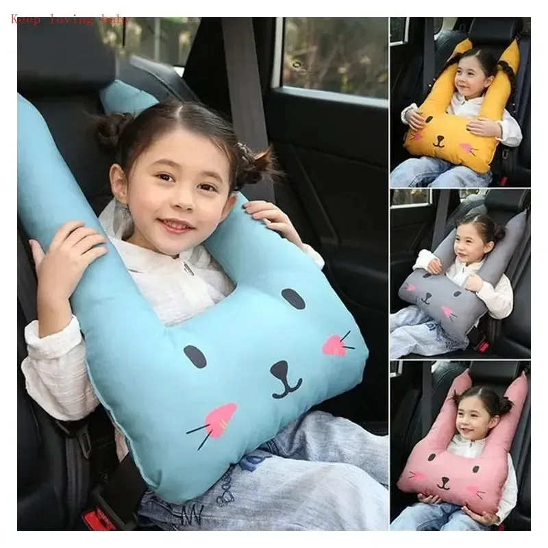Pillow Kid's Car Headrest Strap Cartoon Safety Belt Shoulder Protector Cute Pillow Child Soft Seat Sleeping Neck Fit Cushion Pillow