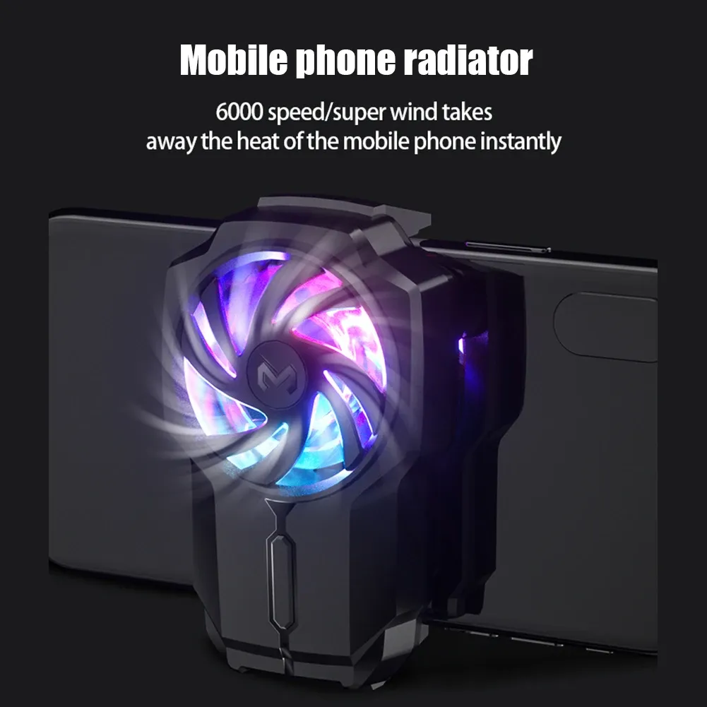 Kylare 6000 rpm Portable Cooling Fan Game Mobiltelefon Cooler Heat Sink Typec Gaming Radiator Cooling Tool för iPhone/Samsung/Xiaomi