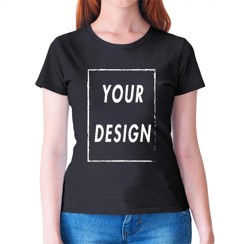 カスタムTシャツの女性独自のデザインを追加するテキスト画像女性高品質100％コットンTシャツ240420