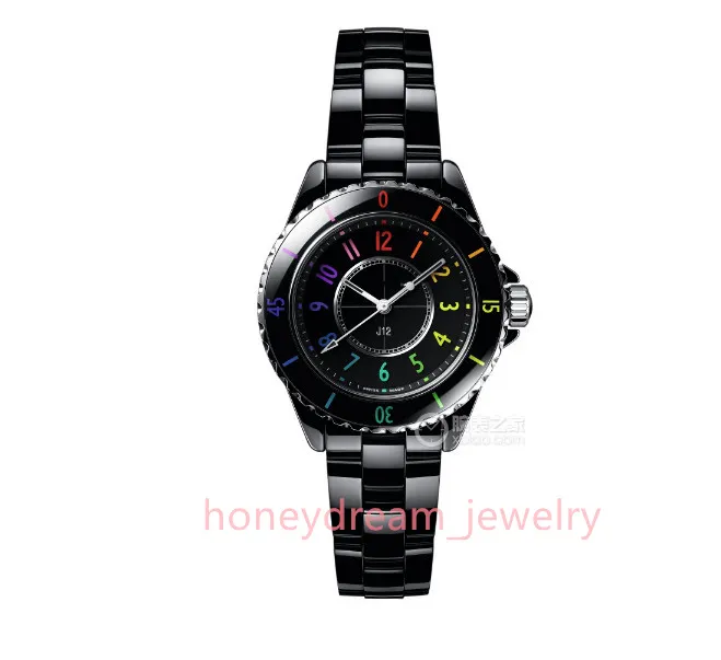 Elegant Womens Quartz Watch With Simulated Diamond Bezel Black