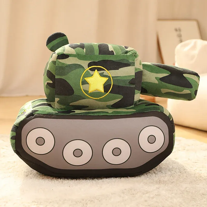 Coussins Nouveaux curiers wagon tank en peluche poupées simulation peluche toys beaux