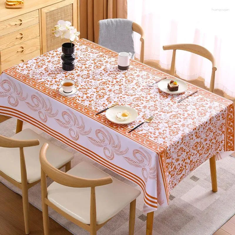 Table Cloth 2024 Rectangular Fashion Advanced Sense Waterproof And Oil-proof Tablecloth Yellow