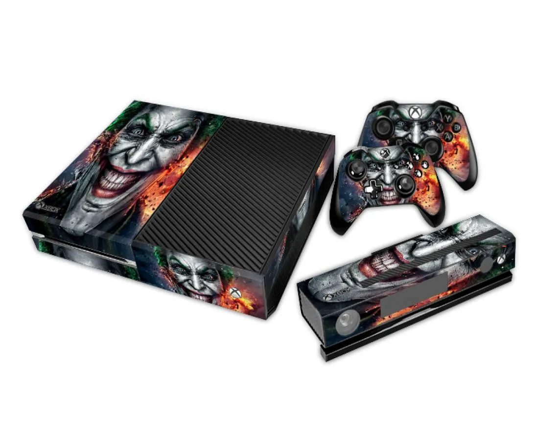 Full Set Joker Xboxone Protective Vinyl Decal Skin Stickers Wrap för Xbox One Console 2 Controllers Decal Covers2528236