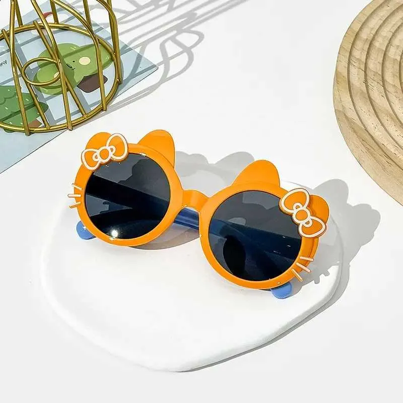 Солнцезащитные очки Новые ребенка Прекрасные солнцезащитные очки няня новая мода Sunvisor Sun Glasses Summer Girl Cat Kitty Ebyear Дети милые Oculos 240423