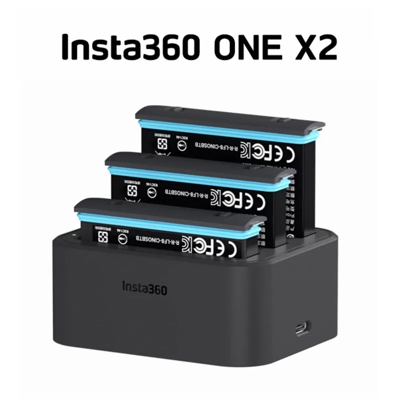 Câmeras insta360 original x2 1630mAh / 1420mAh Bateria / 3 slots Charger Charge Hub para acessórios de energia Insta 360