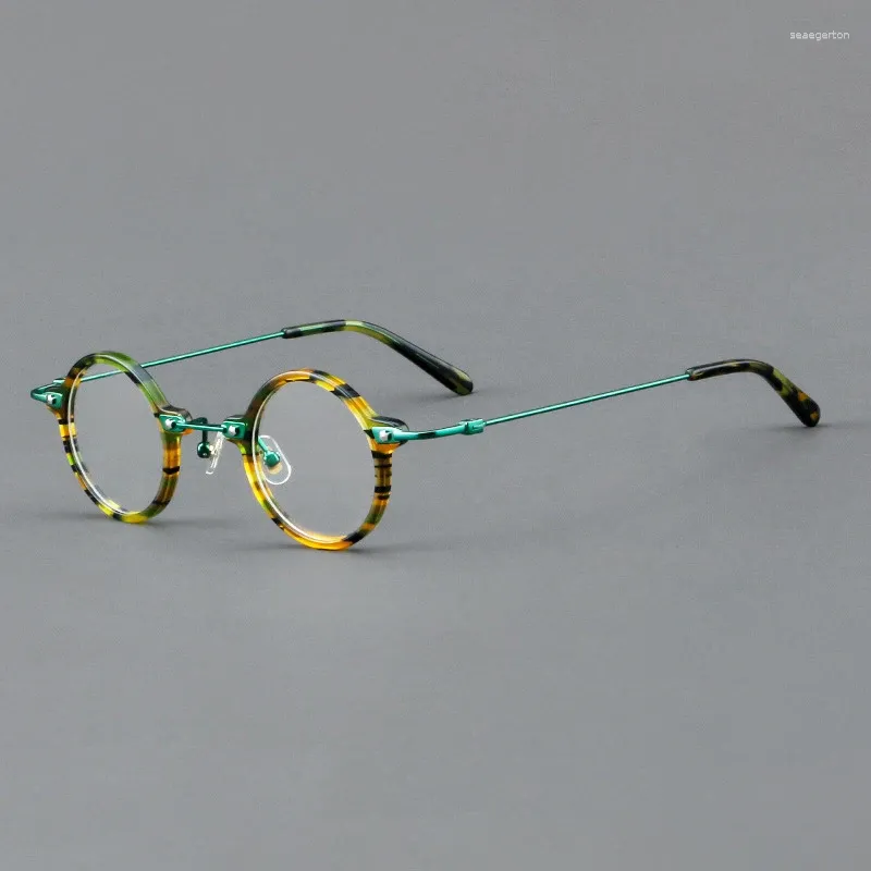 Zonnebrillen frames retro kleine ronde acetaatglazen frame vintage topkwaliteit designer merk optische brillen heren vrouwen gepersonaliseerd