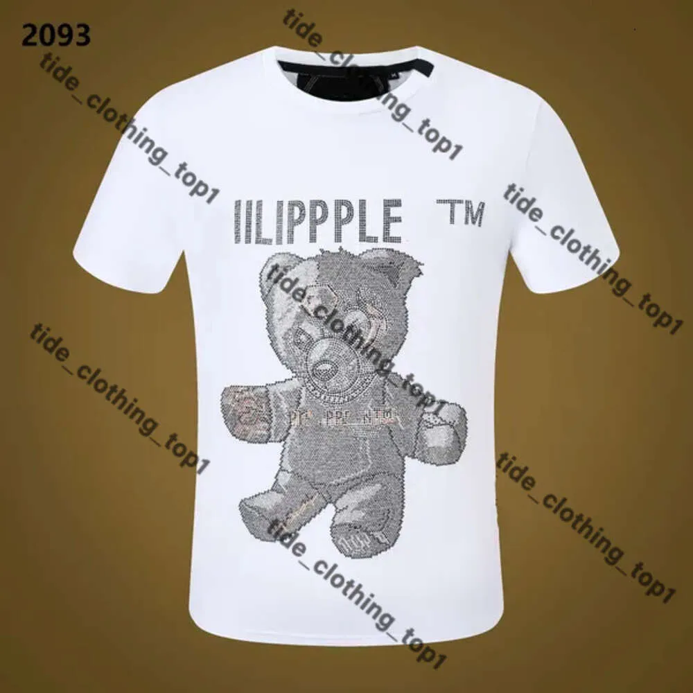 Plein Shirt Men's T-shirts New Style Plein Phillip Shirt Designer PP Skull Plein T-shirt Diamond T Shirt Short Sleeve Dollar Brown Bear PLEIN BEAR T SHIRT 402