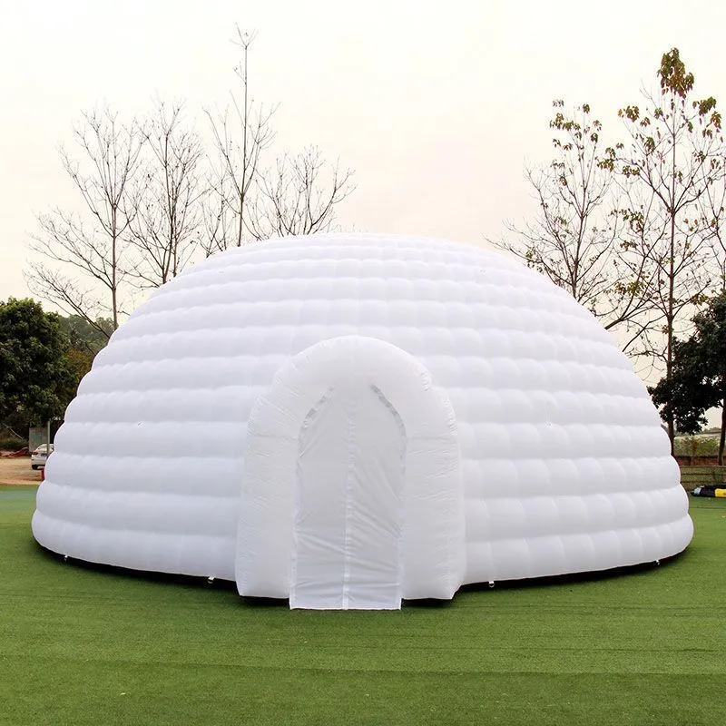 För fest bröllopsaktiviteter kommersiella uppblåsbara kupoler camping tält dekoration reklamevenemang jätten uppblåst vita bröllop igloo leksaker