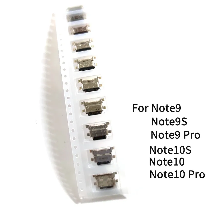 Cabos 10pcs para Xiaomi Redmi Nota 9 Pro 9s / 10 Pro 10s Charge por porta de carregamento Dock Dock Pluger Connector Socket Repair Peças