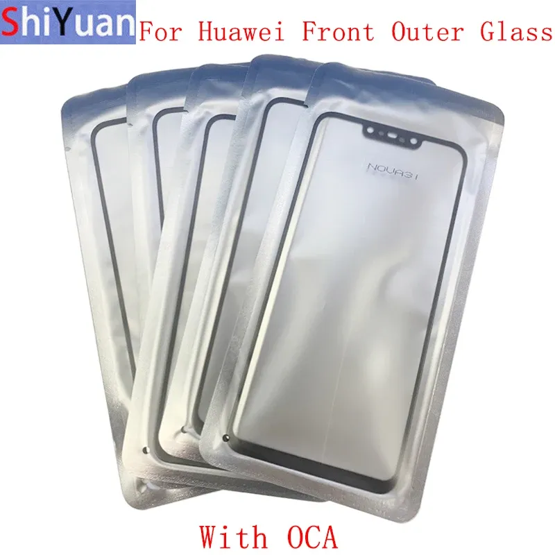 Filters 5 stks voorste buitenste glazen lens aanraakpaneel voor Huawei Nova 4 3 3I P20 P20 Pro P Smart Geniet van 20 y9 2019 Glazen lens met OCA