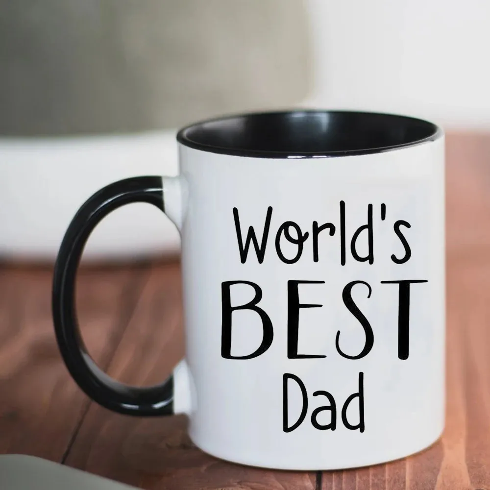 Worlds Dad Coffee Mug 350 ml Creative Beer Mugs Father Papa Birthday Present Tea Cup Drop 240418