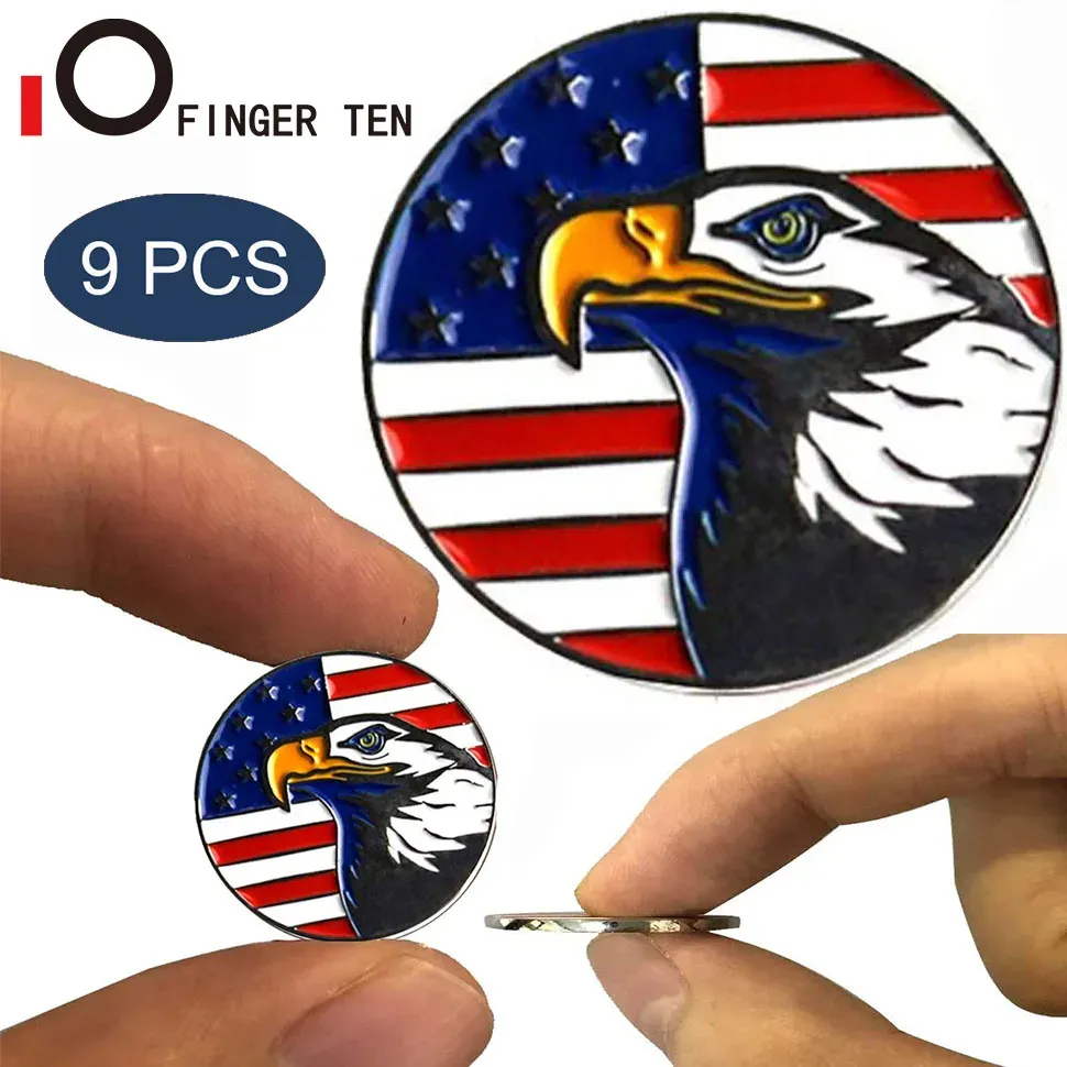 AIDS 9 PCS TRAPALER SET GOLF Ball Marker Magnetic Hat Clips Balls Alloy Mark Sport Flag Logo AIDS ACCESSOIRES ACCESSOIRES DE L'OUIL