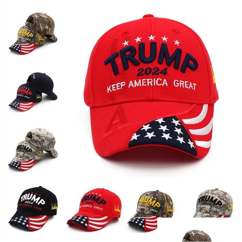 Cappelli da festa Trump Hat 2024 USA Presidential Electionen Baseball Caps Baseball Speed Speed Remound Cotton Sports Dropse Delivery Home Gard DHMHS