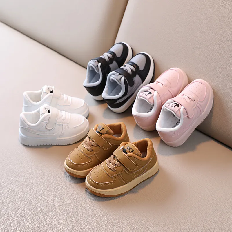 Outdoor Baby Toddler Shoes New Child Sports Shoes Boys Leather Low Top Board Shoe Girls Soft Sole Sports Shoe Kids Sneakers