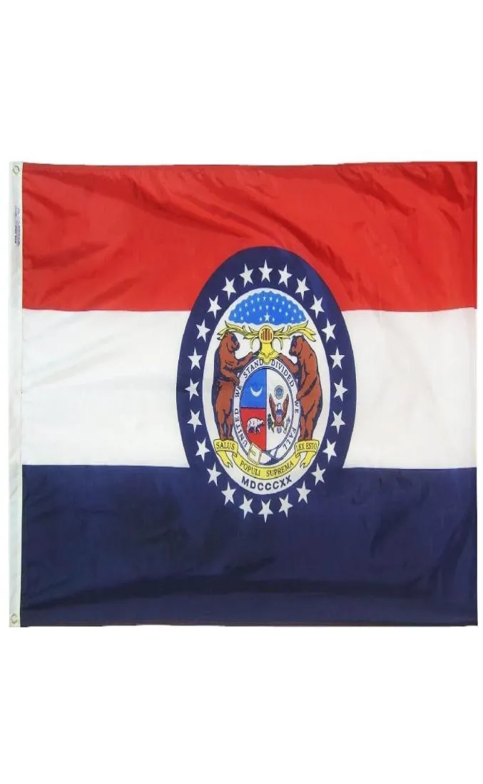 Missouri State Flag 3x5ft 150x90cm Polyester Printing Indoor Outdoor Hangende Nationale Vlag met messing doorvoertulen SH1399738