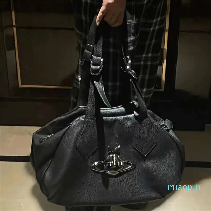 Correct Dowager Leerpatroon Midden Oude tas Saturn Tote Wandering Bag grote capaciteit een schouderhandtas voor vrouwen