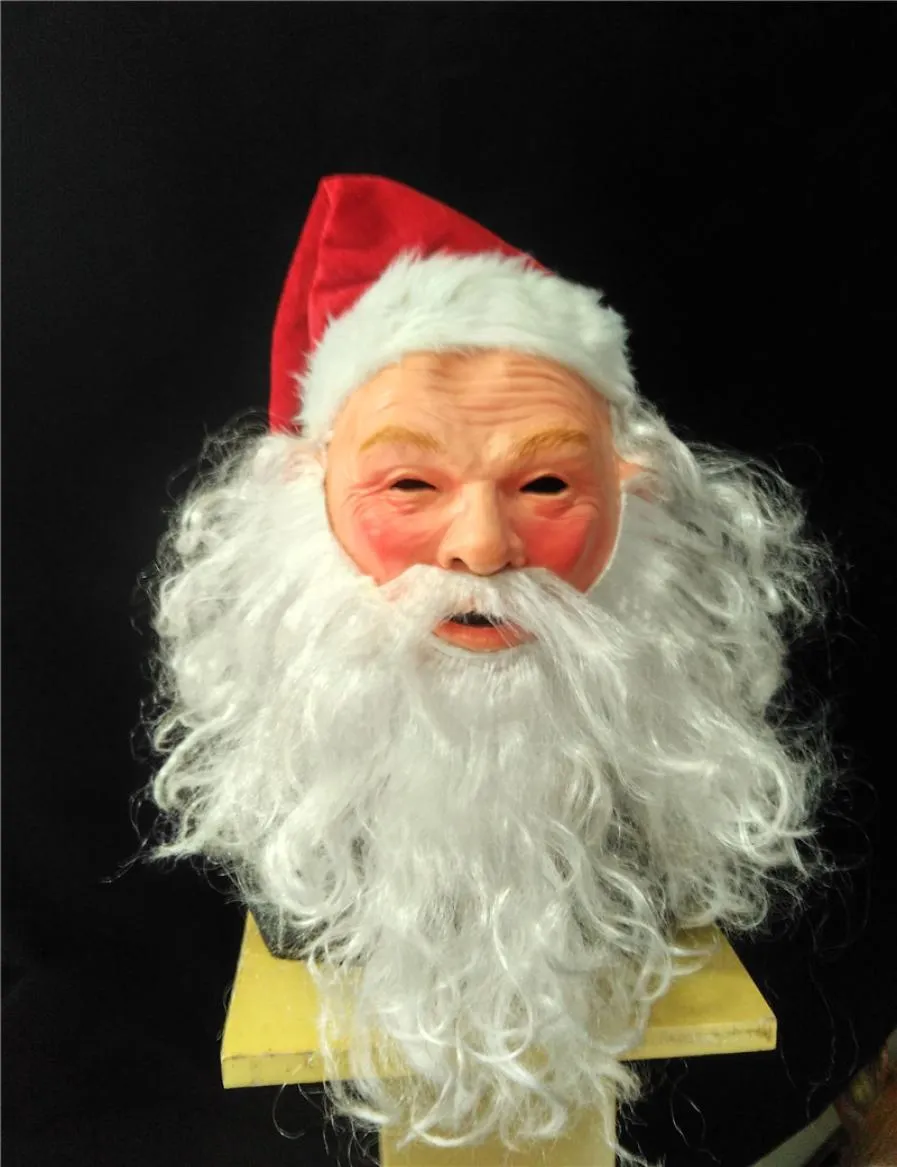 Weihnachten Santa Claus und Hirsch Latex Maske Erwachsener Vollkopfkostüm1258026