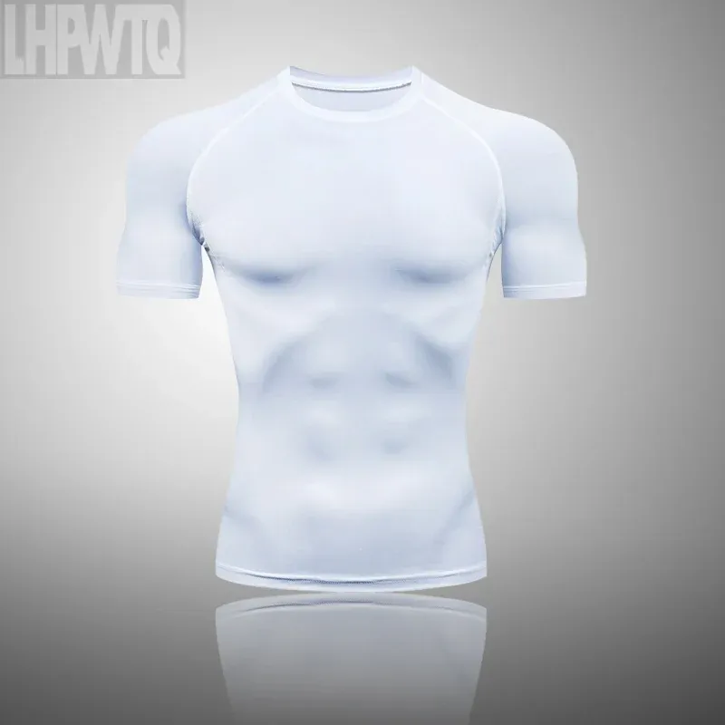 T-shirt maglietta da corsa da uomo estate camicia a compressione a compressione per la palestra rapida sport da ginnastica