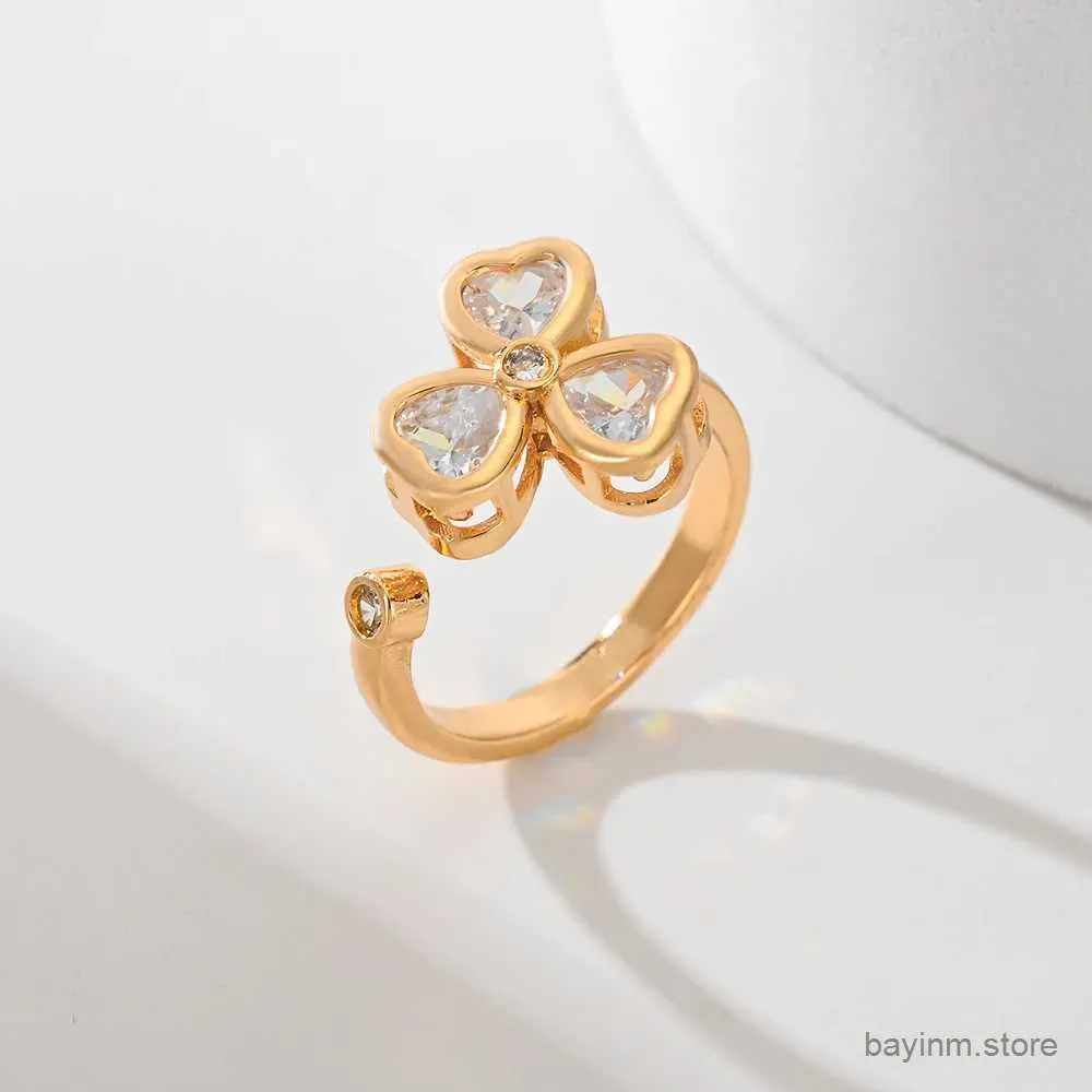 Wedding Rings Newly launched personalized jewelry ring open ring trendy and exquisite gold ring zircon wedding jewelry