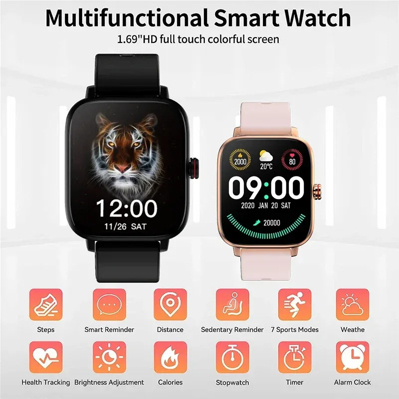 Guarda Nuovo Bluetooth Call Smart Watch Women Smartwatch con quadrante personalizzato per orologi musicali impermeabili iOS Android