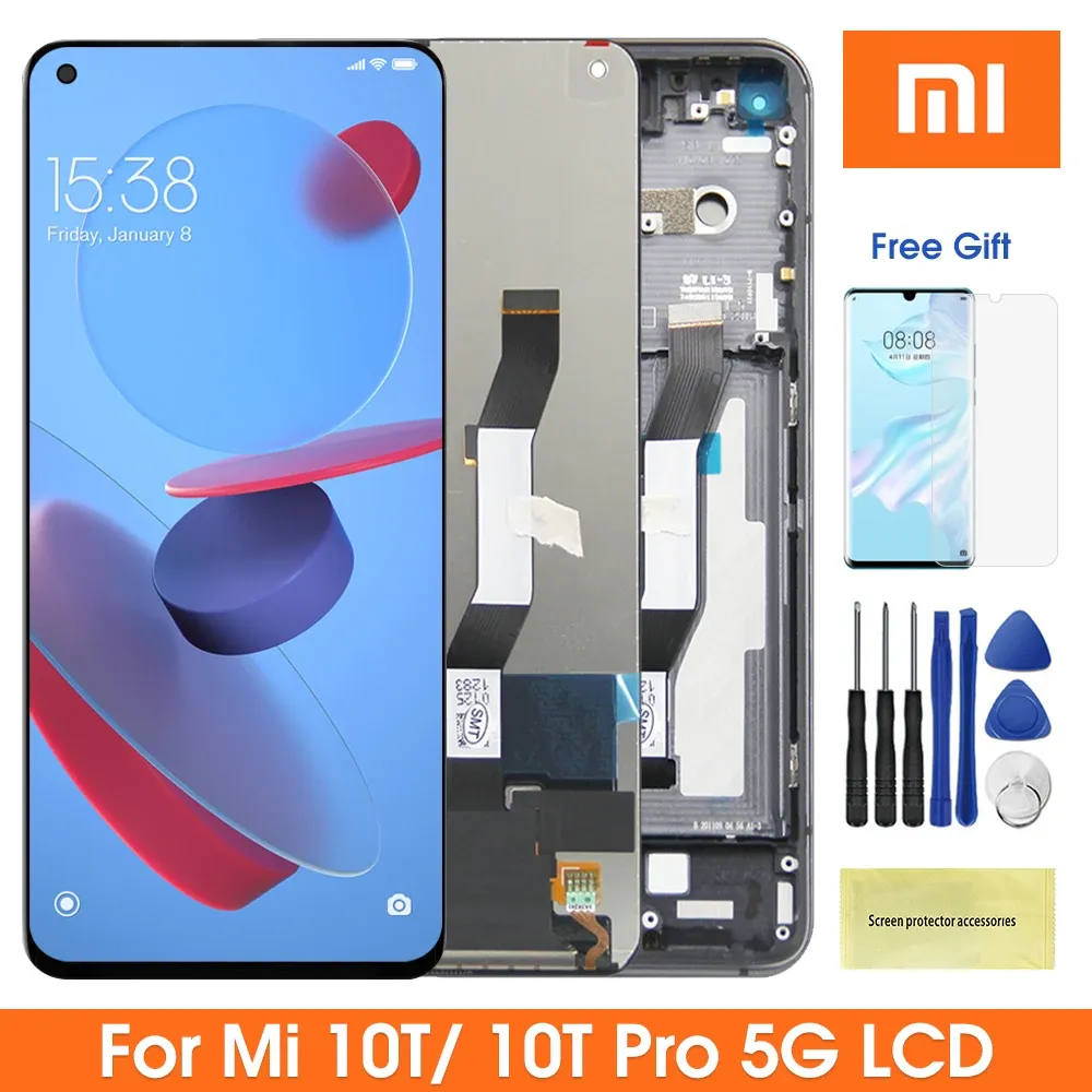 Ekrany oryginalny ekran dla Xiaomi Mi 10t Pro 5G LCD Wyświetlacz cyfrowy ekran dotykowy z zespołem ramki dla Xiaomi Mi 10T 5G M2007J3SY