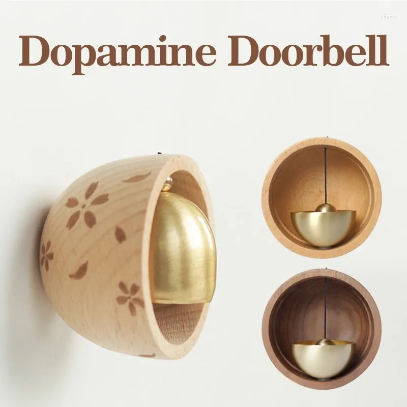 装飾的な置物木製ドアベルバードベルウィンドチャイム日本語スタイルのチャイムクリエイティブルームウォール装飾ワイヤレス用ドアのためのワイヤレス