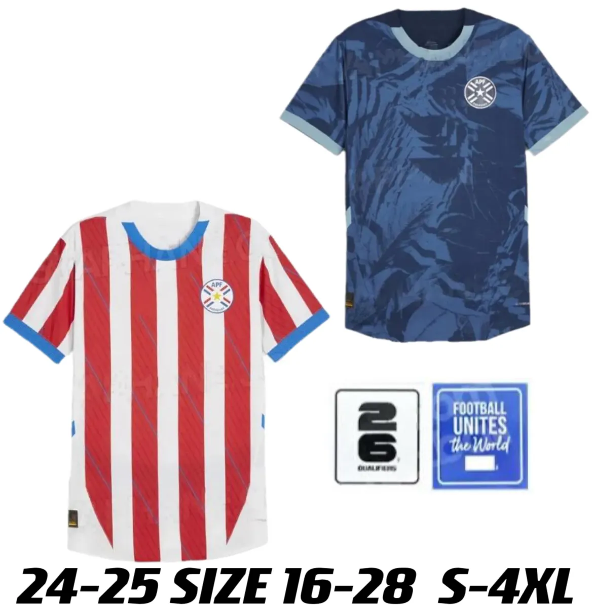 2024 2025 Jersey de football paraguay 2024 25 Copa America Camisa Home Away Football Shirt Kit SIZE S-4XL