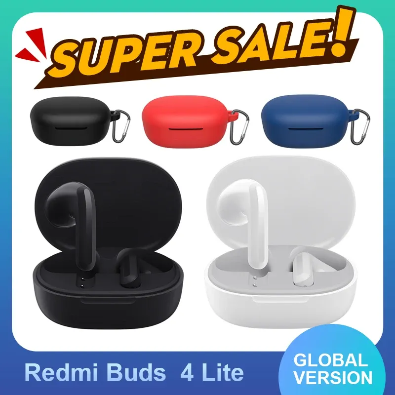 Hörlurar Xiaomi Redmi Buds 4 Lite Global Edition Fashion Lightweight Headset Ture trådlösa hörlurar hälften i Ear Earbuds Black White