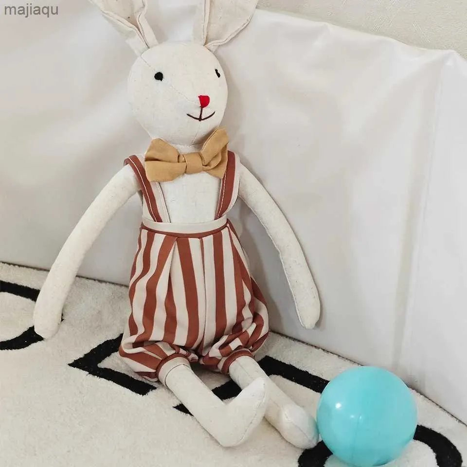 Bambole per peluche squisite fili con coniglietto cotone e tessuto di lino simulato bambola per bambini regalo di compleanno giocattolo per ragazzi e ragazzel2404
