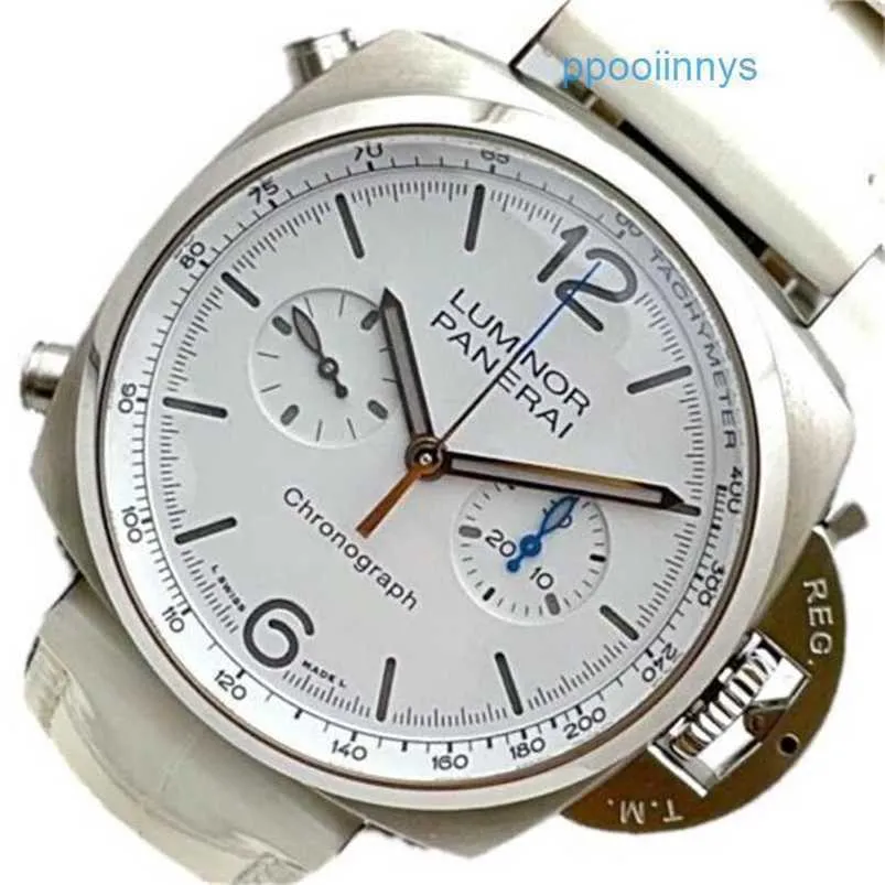 Panerei Luxury Watches Luminors Due Series Swiss Made Luminors Chrono PAM01218 White Stainless Steel Automatic Men Watch BZBS