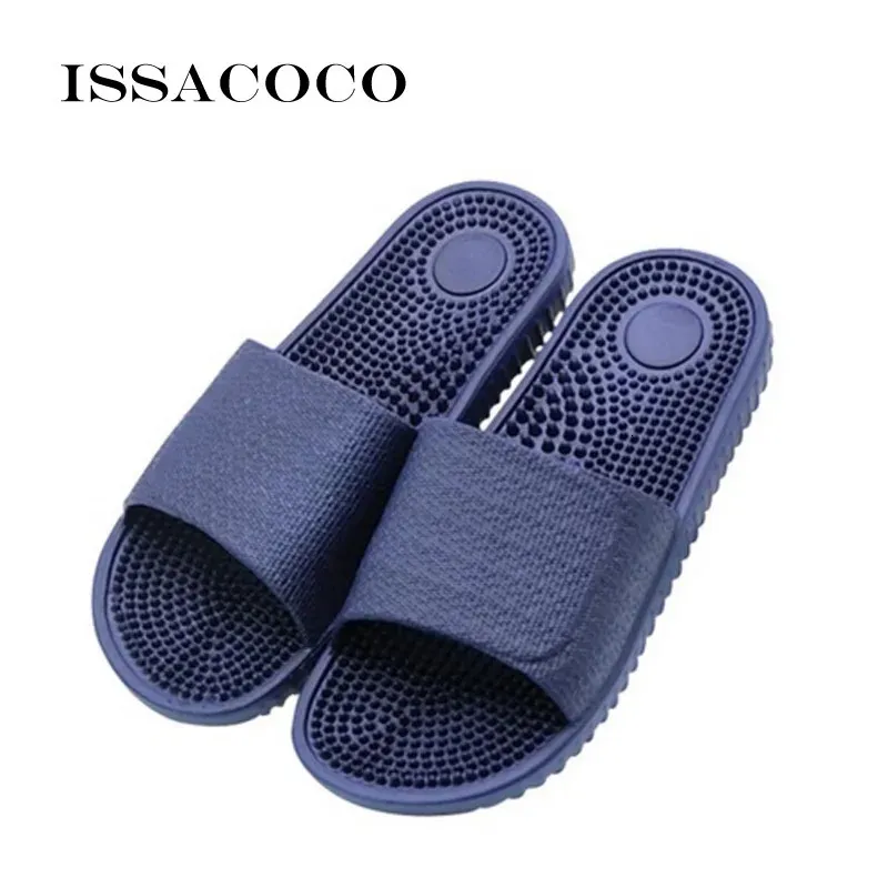 Issacoco Herren flache Innenmassage Hausschuhe Männer Haus Nicht-Rutsch-Massage-Hausschuhe Zapatos Hombre Strand Flip Flops Herrenrutschen 240415