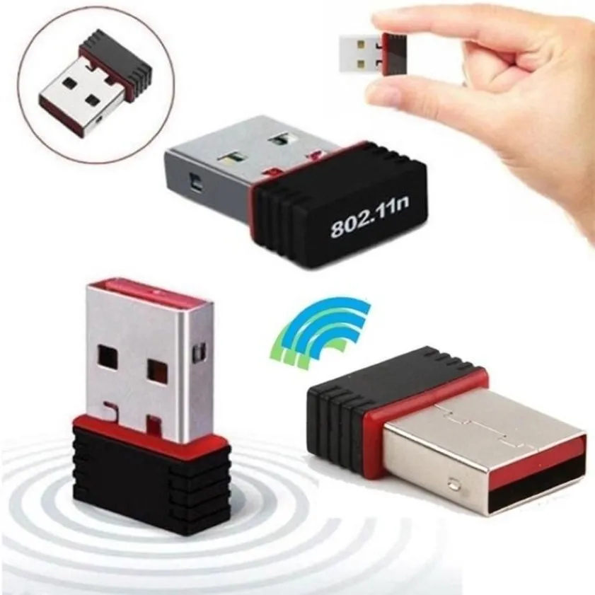 Портативная мини -сетевая карта Hubs USB 2 0 Wi -Fi беспроводной адаптер N G B Адаптер 802 11 RTL8188EU для ПК 150 Мбит / с LAN Desktop H7D7282J