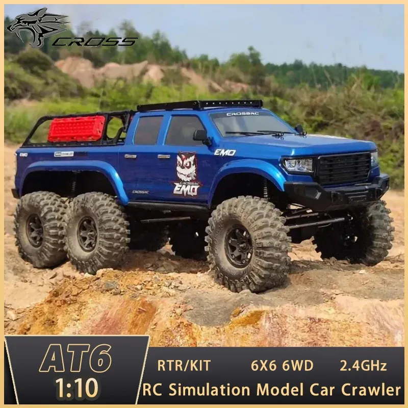 Cars Crossrc AT6 6x6 6WD 1/10 RC Electric Remote Control Model Offroad Car Crawler RTR Kit Adult Toys