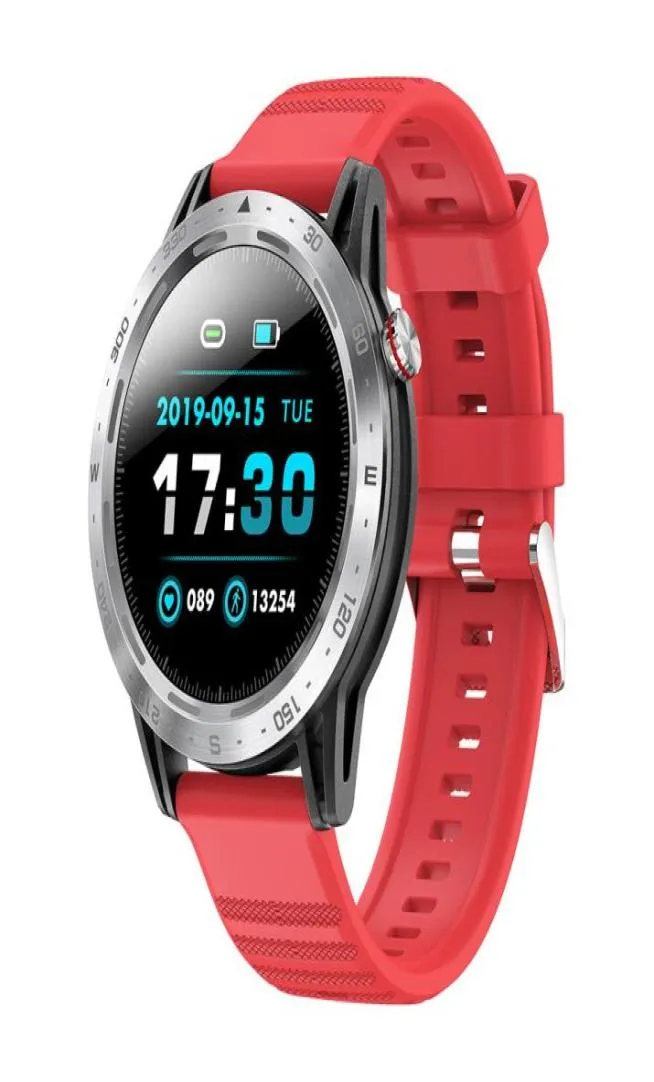 Reloj rojo smart impermeable para hombres deportes deportes táctil hanbelson9470299