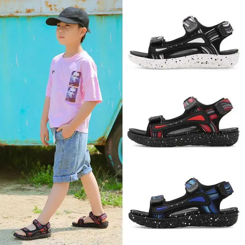 Sandales Nouvelles enfants d'été sandales respirantes sandales sandales douces confortables chaussures pour enfants extérieurs