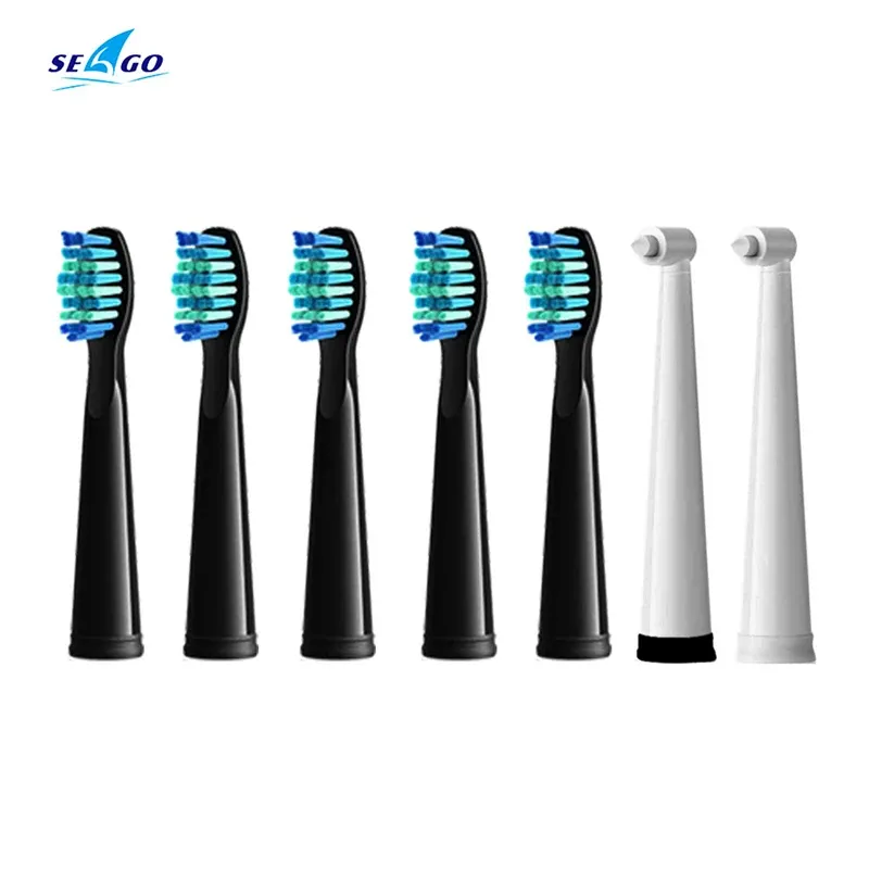 Brosse à dents SeaGo Sonic Electric Brush têtes Remplacement de 8 têtes pour SG507B / 908/909/917/610/659/719/910/575/551 / E9